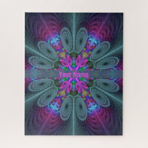 Puzzle Nom d'art fractal spirituel coloré Mandala