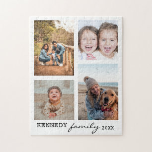 Puzzle Nom de famille 4 Photo Collage blanc