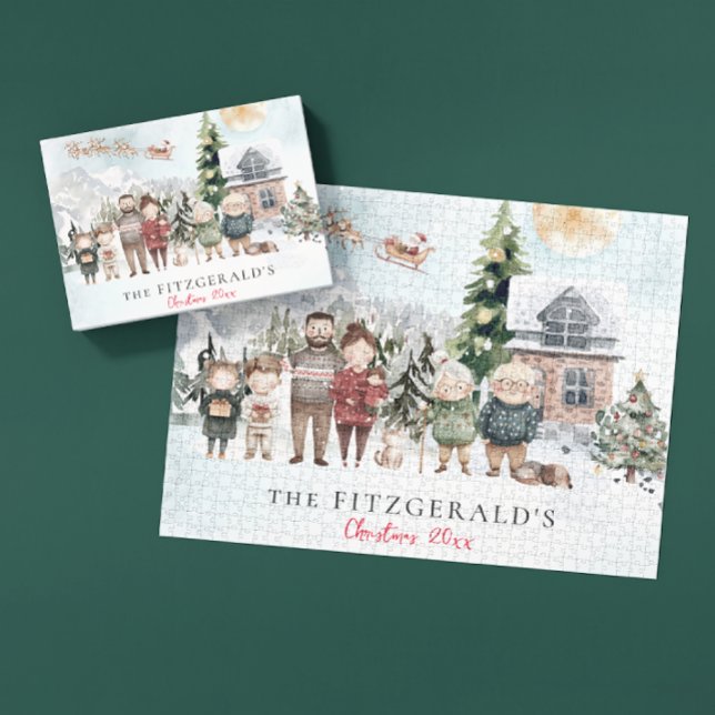 Puzzle Nom de famille | Portrait de famille mignonne (Créateur téléchargé)