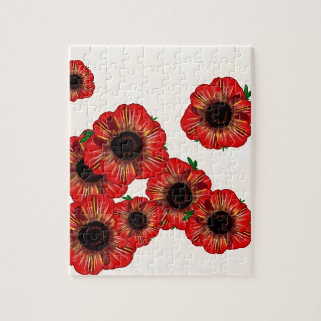 Puzzle Nom de la fille Poppy, motif de pavot rouge Art pa (Vertical)