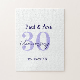 Puzzle nom de lettre gras violet 30e anniversaire simple