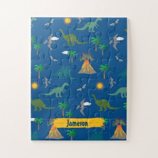 Puzzle Nom des Plantes Motifs de la faune du dinosaure bl