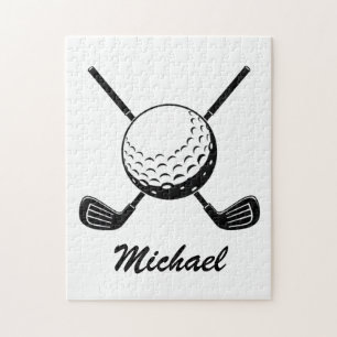 Puzzle Nom personnalisé Boule de golf Boule Golfer Golfin