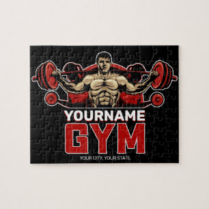 Puzzle NOM personnalisé Fitness Accueil GYM Poids Lifting