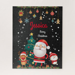 Puzzle Nom Personnalisé Pour Votre Enfant, Noël Père Noël