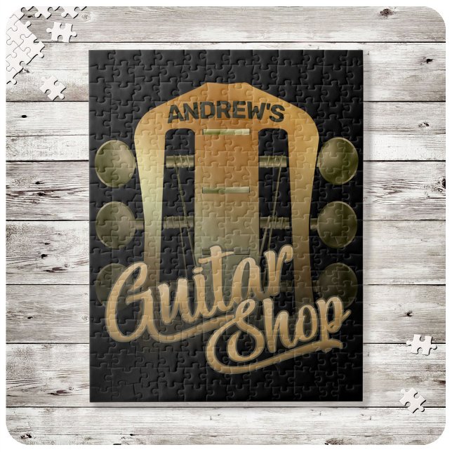 Puzzle NOM personnalisé Rock Music Guitare Shop Musicien (Créateur téléchargé)