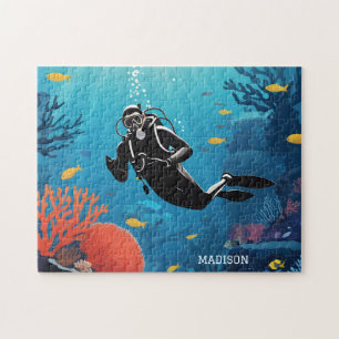 Puzzle Nom personnalisé Scuba Diver