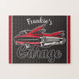 Puzzle NOM Rétro Red Caddy Vintage Classic Car Garage