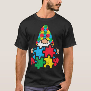 Puzzle Nordic Gnome Autism Awareness Tomte Men Wom T-Shirt