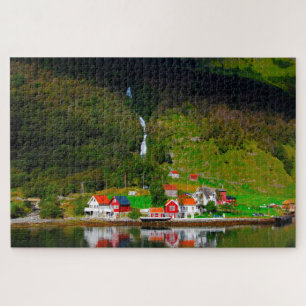 Puzzle Norway Fjord waterfall Scandinavia.