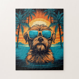Puzzle Norwich Terrier avec lunettes de soleil à la plage