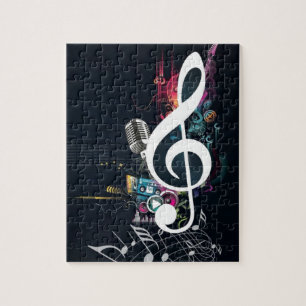 Puzzle Note abstraite et microphone de fissure