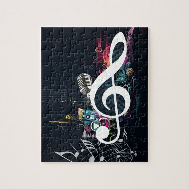 Puzzle Note abstraite et microphone de fissure (Vertical)