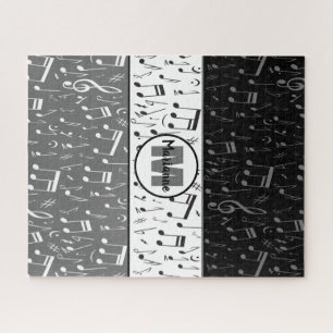 Puzzle 
Notes de musique en noir gris et blanc