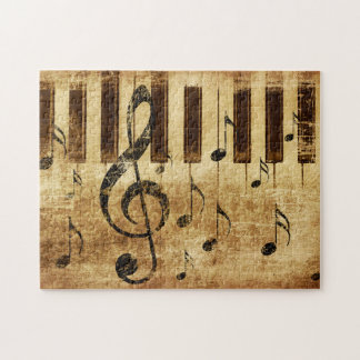 Puzzle Notes de musique rétro et piano