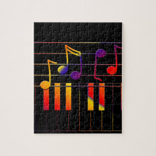 Puzzle Notes et clés colorées de musique
