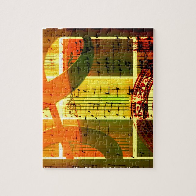 Puzzle Notes et guitare de musique (Vertical)