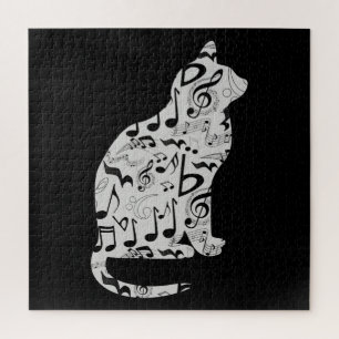 Puzzle Notes musicales Amoureux des chats - Musicien mini