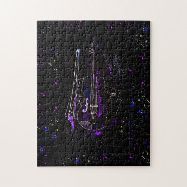 Puzzle Notes musicales et contrebasse (Vertical)