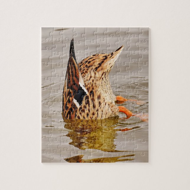 Puzzle Nourriture de canard de Majard sous l'eau (Vertical)