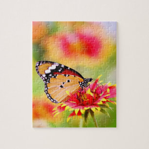Puzzle Nourriture de papillon Monach sur la fleur