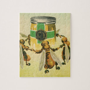 Puzzle Nourriture Vintage, Abeilles Biologiques Dansant d