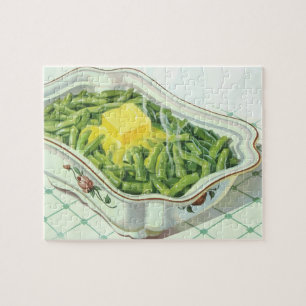 Puzzle Nourriture vintage, casserole de haricots verts av