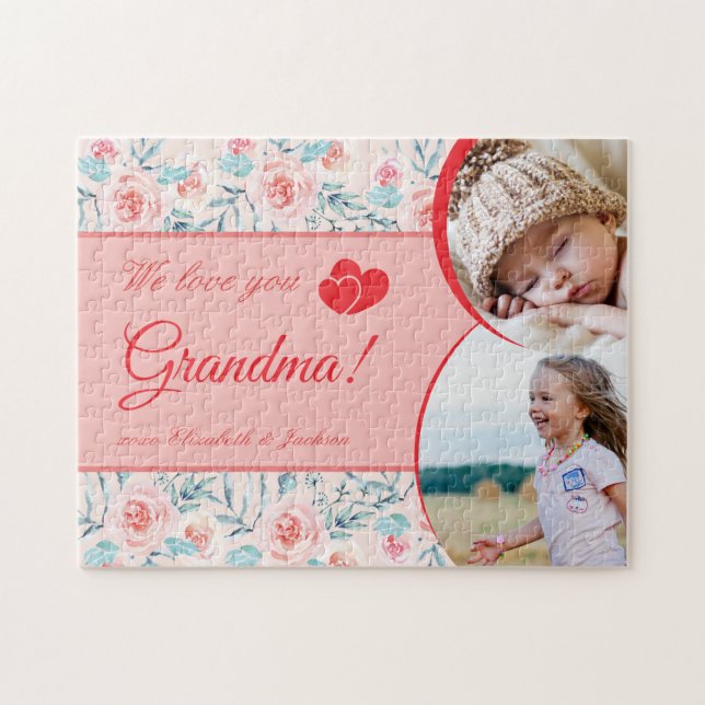 Puzzle Nous aimons la grand-mère rose florale de la Saint (Horizontal)