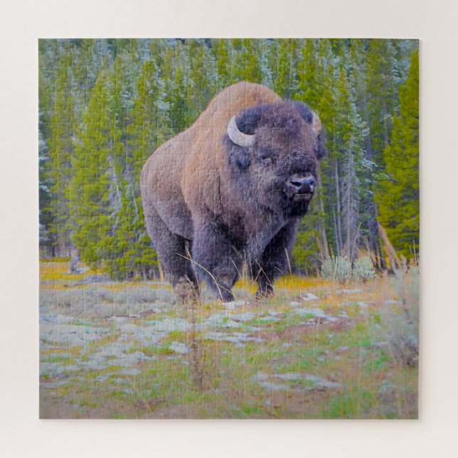 Puzzle Nous Aimons Le Wyoming Au Bison. (Vertical)