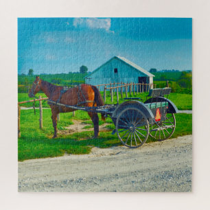 Puzzle Nous aimons les charrettes amish en Iowa.