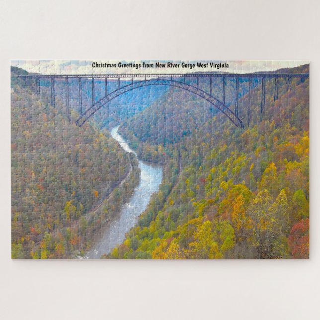 Puzzle Nous aimons New River Gorge West Virginia. Jigsaw  (Horizontal)