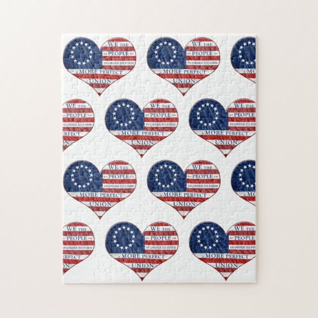 Puzzle Nous Le Peuple Le Coeur Du Drapeau Américain (Vertical)
