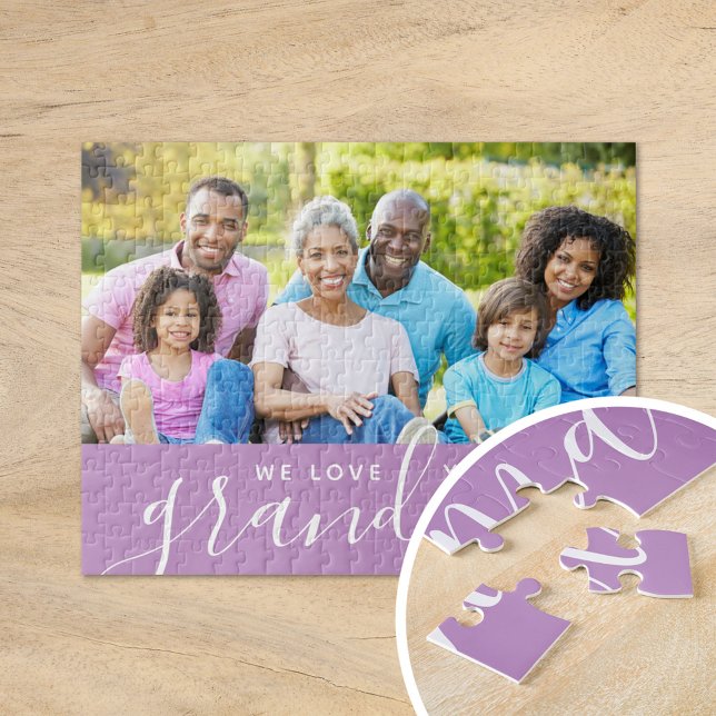 Puzzle Nous Vous Aimons Grand-Mère personnalisé cadeau ph (Créateur téléchargé)