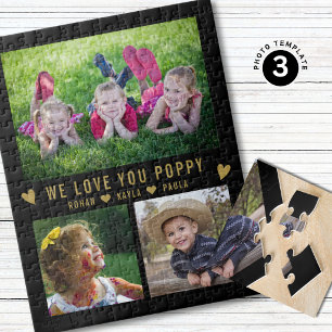 Puzzle Nous vous aimons Poppy Petits-enfants 3 Collage ph