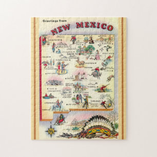 Puzzle Nouveau-Mexique  11x14 carte illustrée