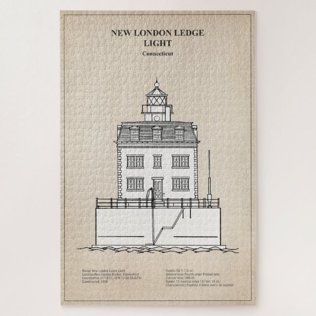 Puzzle Nouveau phare London Ledge - Connecticut - SBD (Vertical)