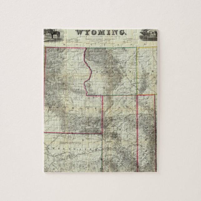 Puzzle Nouvelle carte de Holt, Wyoming (Vertical)