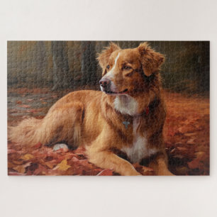 Puzzle Nouvelle-Écosse Canard Terrier À L'Automne Feuille