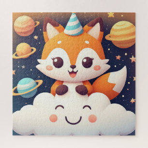 Puzzle Nuage Spatial Renard Mignon Pour Enfants