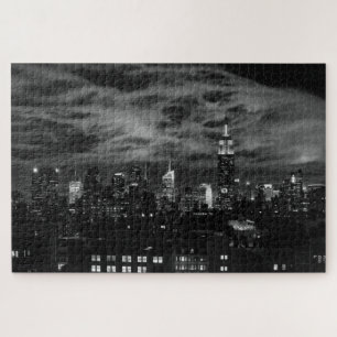 Puzzle Nuages éthérés : NYC Skyline, Emp St Bldg BW