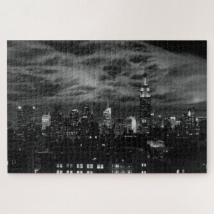 Puzzle Nuages éthériques : NYC Skyline, ESB noir et blanc