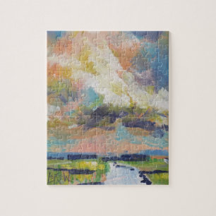 Puzzle Nuages sur la peinture de marais / Artiste Larry L
