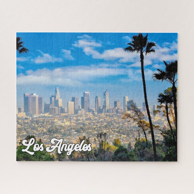 Puzzle Nuageux Day Over Los Angeles, Californie (Horizontal)