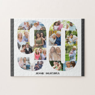 Puzzle Numéro d'anniversaire 90 Photo personnalisée