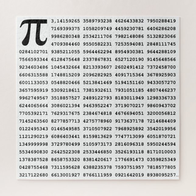 Puzzle Numéro Pi 1000 Premiers Chiffres | Symbole mathéma (Vertical)