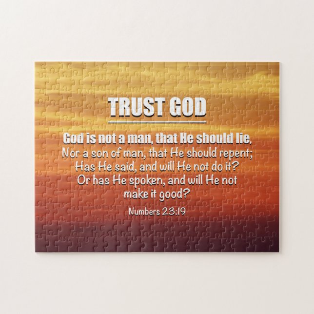 Puzzle Numéros 23:19 TRUST DIEU chrétien (Horizontal)