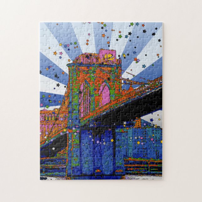 Puzzle NYC psychédélique : Pont Brooklyn N°2 (Vertical)