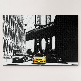Puzzle Nyc Yellow Taxi Brooklyn Bridge New York City