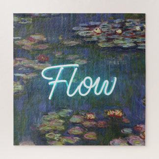 Puzzle Nymphéas Remix – Néon « FLOW » Art mural et Cadeau