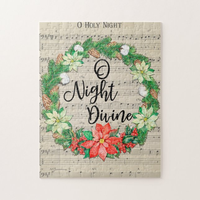 Puzzle O Holy Night Sheet Musique Christmas Wave (Vertical)